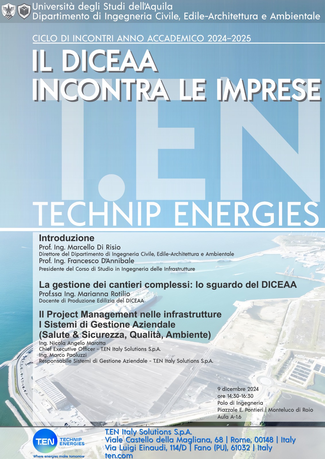 9 dicembre 2024 - Il DICEAA incontra T. EN ITALY SOLUTIONS S.P.A.